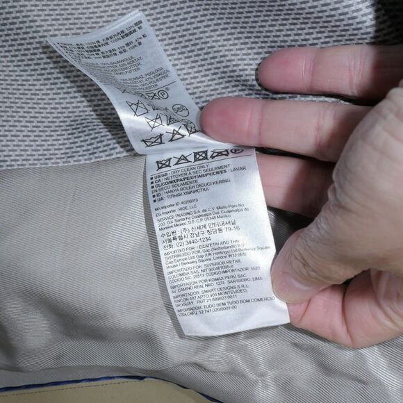 Banana Republic 44R Tailored Fit Tan Color Lined 2 Button Front Pockets Cotton - Picture 8 of 15